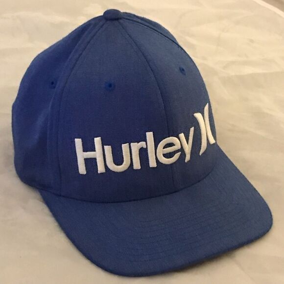 Hurley Blue Flex-Fit Fitted Style Logo Baseball Hat - Picture 3 of 15